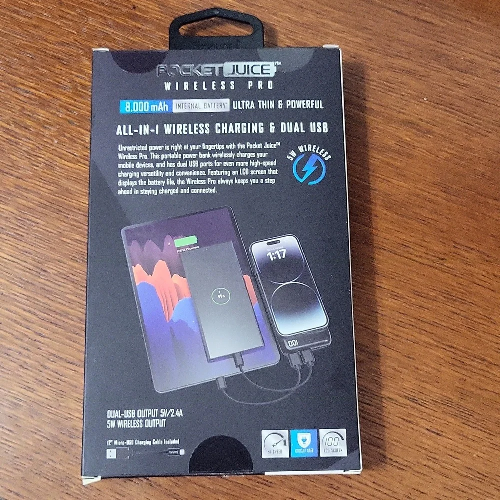 Pocket Juice Charger 8000 mAh, ultra thin & powerful